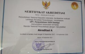 Read more about the article PERPUSTAKAAN IAIN SALATIGA RAIH AKREDITASI ‘A’