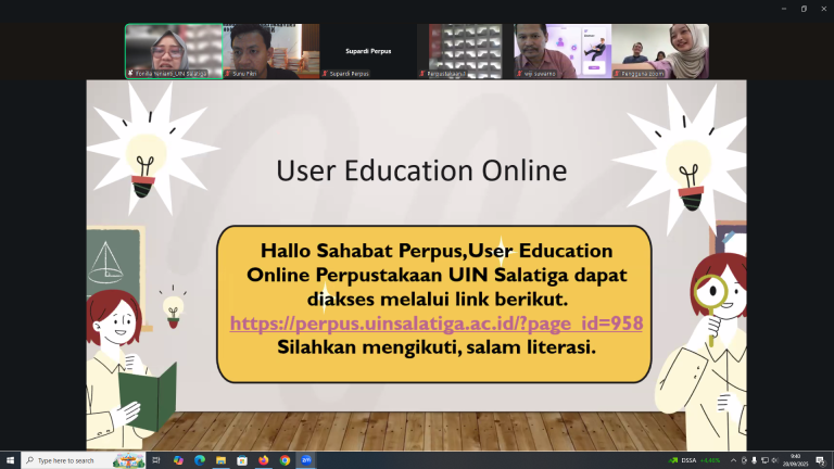 User Education Perpustakaan UIN Salatiga digelar Daring, Libatkan Seluruh Fakultas
