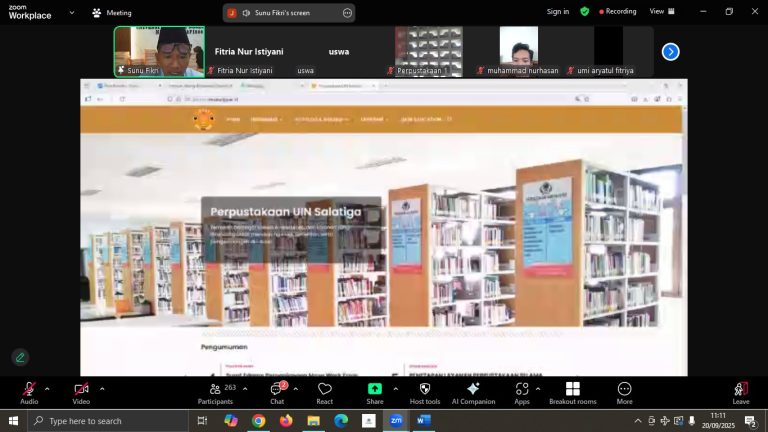 User Education Perpustakaan UIN Salatiga Digelar Daring, Libatkan Seluruh Fakultas